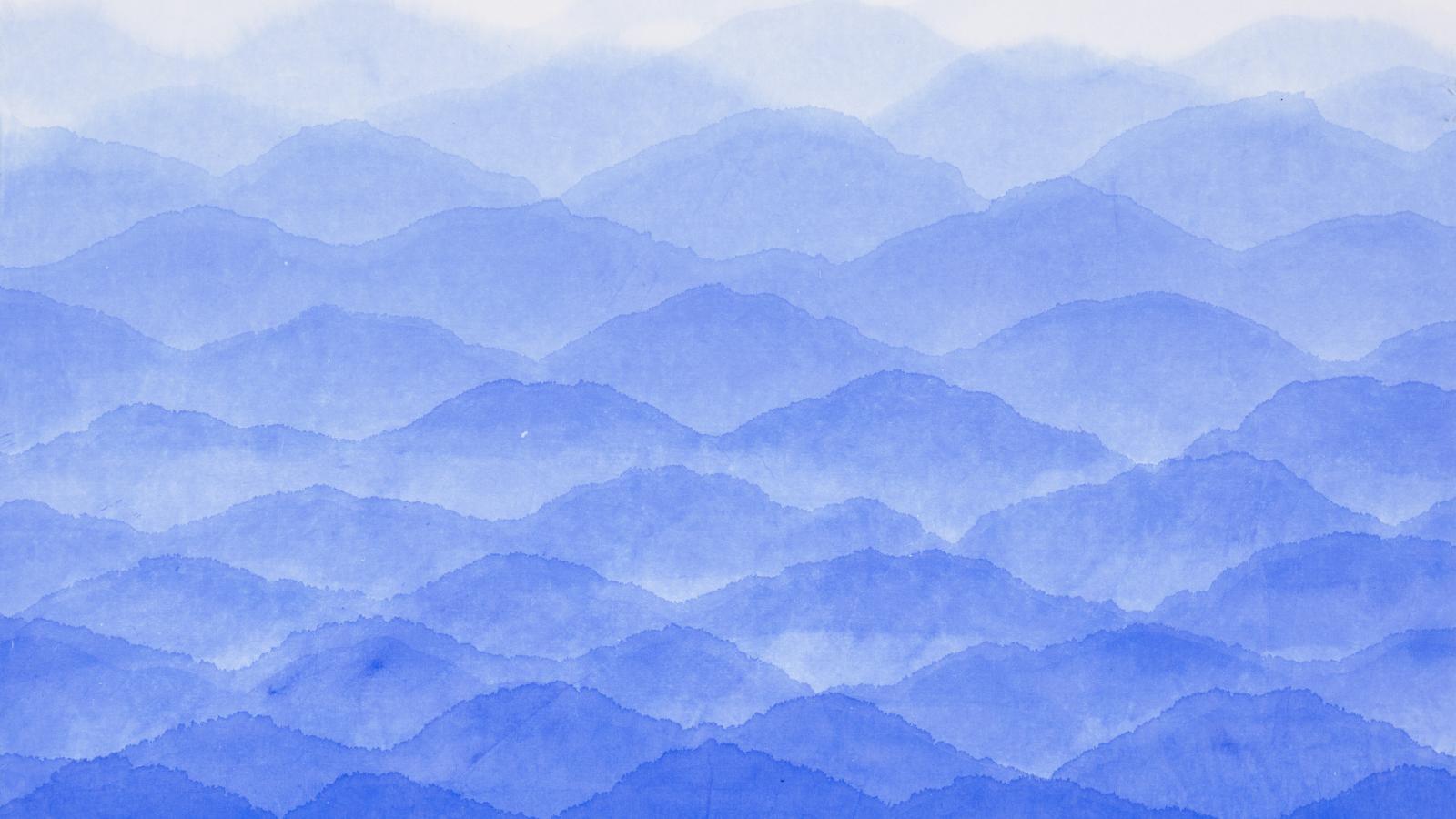 Minjung Kim, Blue mountain, 2022, aquarelle sur papier mulberry Hanji 76 x 96 cm Courtesy of the artist © Studio Minjung Kim